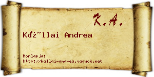 Kállai Andrea névjegykártya